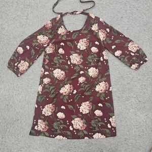 Ann Taylor | Loft | USED | Size: XSmall | Long Dress Purple Florial Pattern